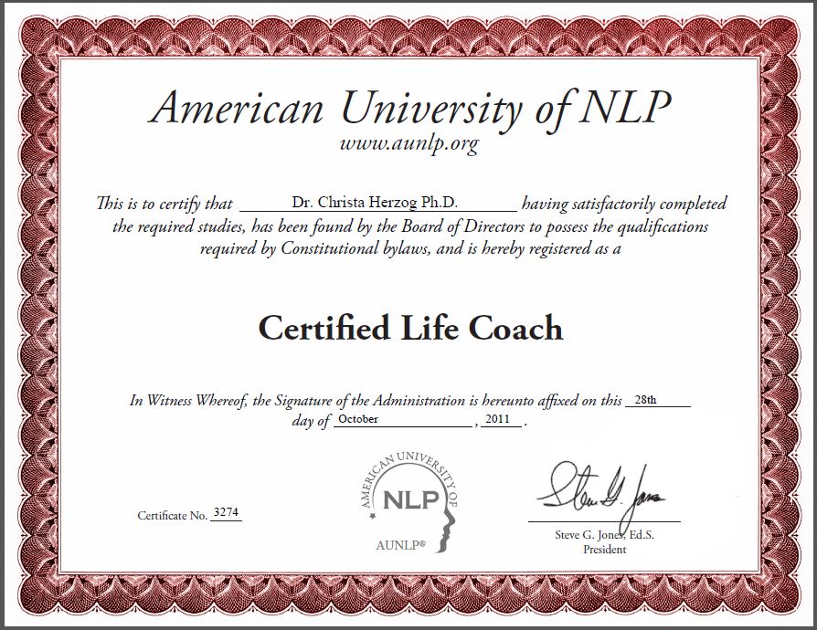Life Coach Zertifikat