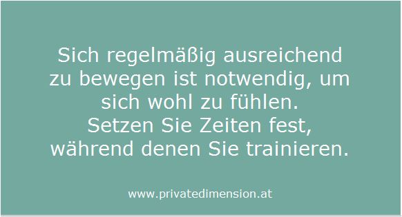 ausreichend Bewegung und Training