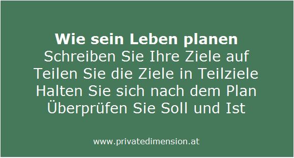 wie sein Leben planen